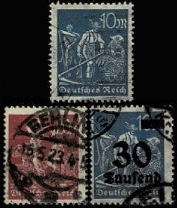 Alemania #222, #224 y #248  1922