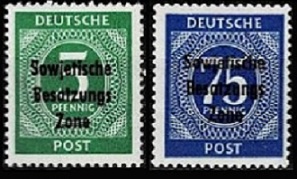 Alemania ocupacion Rusa #10N17  y #10N20  1948  Nuevas (Hinged)