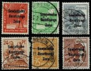 Alemania ocupación Rusa #10N3, #10N5, #10N9 - 10N10 y #10N14  1948