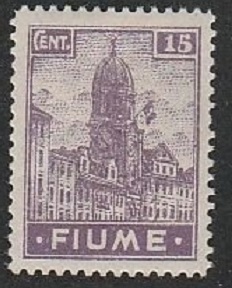 Fiume #31 1919  Nueva (Hinged) "Bandera Italiana en la torre del reloj"