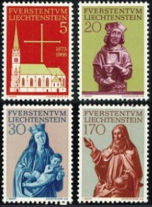 Liechtenstein #416 - 419 1966  Serie completa  Nuevas NH  "Restauración de la Iglesia Vaduz Parish"