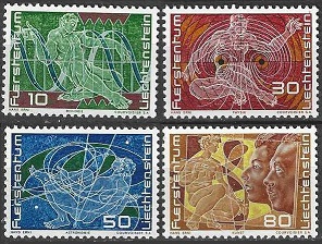 Liechtenstein #454 - 457 1969 Serie completa Nueva NH  "250 años del ducado"