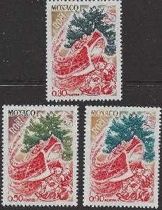 Monaco #821 - 823  1973  Serie completa Nuevas NH "Navidad" NH
