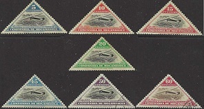 Mozambique, Compañía de #165 - 168 y #171 - 173  1935  Serie completa Nuevas (Hinged) y Usadas (#171 - 172)