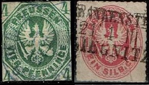 Prusia  #15 y #17 1861