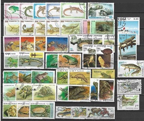 Reptiles, batracios y anfibios 50 estampillas
