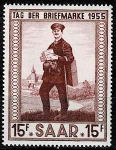 Saar #256  1955 Nueva NH "Cartero en Illingen"