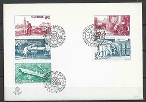 Suecia #1133a  1975 FDC Serie completa en panel de booklet "Organizaciones de servicio publico"