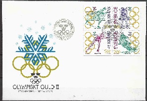 Suecia #1940a  1992 FDC Serie completa en bloque de 4. "Ganadores Oro en los Juegos Olímpicos de Invierno de Albertville 1992"