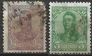 Argentina  #144 y #147  1908