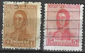 Argentina  #216 y #220    1916
