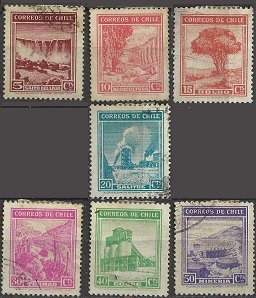 Chile #198 - 204  1939  Serie completa (Hinged)