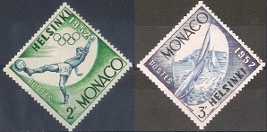Monaco #296 - 297  1953  Nuevas  (Hinged) "Olimpiadas