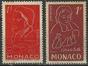 Monaco #306 y #309 1954 Nuevas (Hinged)
