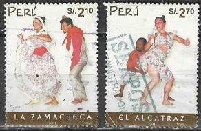 PERU #1331 - 1332   2002  Serie completa "Danzas afroperuanas"