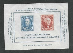 ESTADOS UNIDOS # 948 1947  H.S.  Nueva NH "Exhibición filatélica internacional"