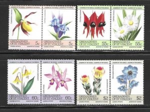 San Vicente y Granadinas #476a - 479b  1985  Serie completa Nuevas NH