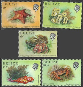 Belice #700 - 701, #704 - 705 y #708  1988  Nuevas  NH  "Fauna marina"