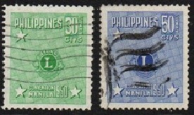 Filipinas #C71 - C72 1950 Serie completa «Convención del Club de Leones en Manila»