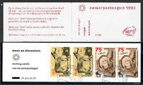 Holanda #B640a 1988  Booklet Nuevo "Cebra y orangután"