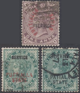Patiala, Estado de la Convención de la India #O2(1884), #O4(1885) y #O8(1891)