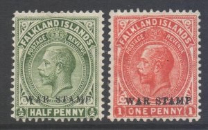 Islas Falkland #MR1 - MR2  1918 Nuevas (Hinged)