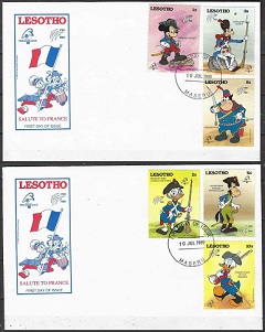 Lesotho 710 - 716  1989 F.D.C. "Bicentenario de la Revolución Francesa"