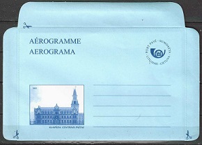 Lituania Aereograma 2002  "Oficina Central de Correos de Klaipėda"