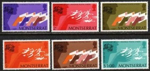 MONTSERRAT  #306 - 311 1974  Serie completa Nueva NH  "100 Años de la U.P.U."