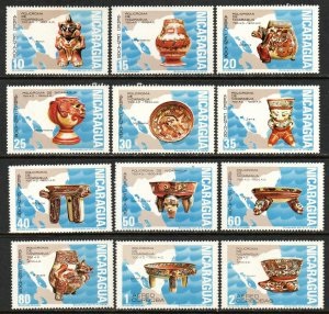 Nicaragua #C813 - C821  1972  Serie completa    Nuevas NH  "Culturas mesoamericanas precolombinas"