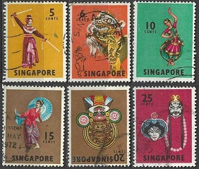 Singapur #86 - 91  1962  "Danzas de Asia"