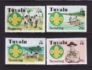 Tuvalu #50 - 53  1977  Serie completa  Nuevas  NH "Aniversario del Movimiento Scout"