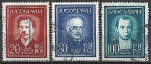 Yugoslavia #591 y #594 - 595  1960    NH