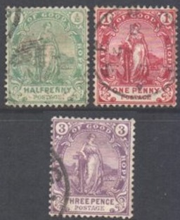 Cabo de Buena Esperanza #59 - 61   1898  Serie completa "Alegoría de la esperanza"