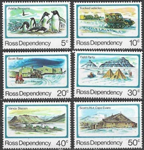Dependencia Ross  Nueva Zelanda #L15 - L20  1982  serie completa  Nuevas  NH "Investigación Antártica"