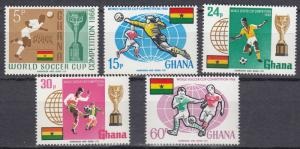 GHANA  #259 - 263  1966  Serie completa  Nuevas NH "Copa mundial de Inglaterra 66"