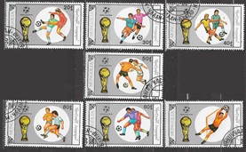 Mongolia #1838 - 1844  Y1990  Serie completa "Copa mundial de futbol Italia 90"