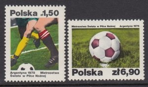 Polonia #2265 - 2266  1978  Serie completa  Nuevas NH "Campeonato mundial de futbol Argentina 78"