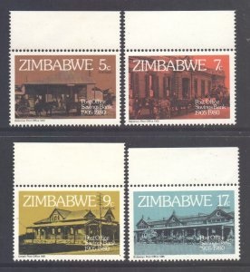 Zimbabue #434 - 437 1980 Serie completa Nuevas NH "Oficinas postales - Banco postal"