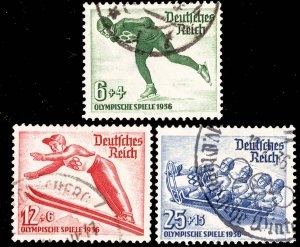 Alemania #B79 - B81   1935  Serie completa "Olimpiadas de Invierno en Garmisch-Partenkirchen Bavaria 1936"