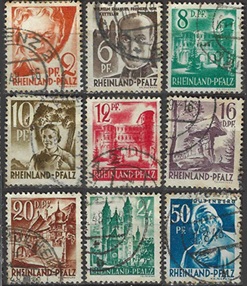 Palatinado, Alemania bajo ocupacion francesa #6N16 - 6N20 y #6N22 - 6N24 y #6N226 1948