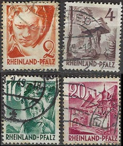 Palatinado - Alemania bajo ocupación francesa #6N30 - 6N31 y #6N34 - 6N35   1948