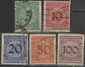 Alemania #324 - 328 1923