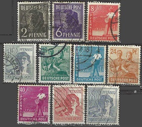 Alemania #557 - 559, #561, #563 - 565, #568 y #571 - 572 1948