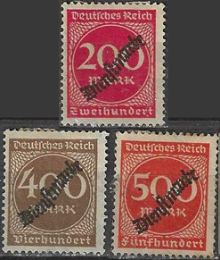 Alemania #O25 y #O27 - O28 1923  Nueva  SG (Hinged)