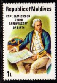 Maldivas #750 1978 Nueva NH "Capt. James Cook"