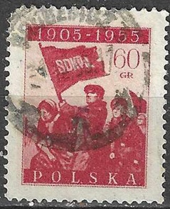 Polonia #710  1955  "50 aniversario de la revolución"
