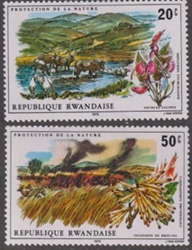 RUANDA #685 y #687  1975  Nuevas (Hinged)