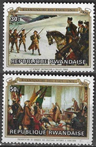 RUANDA #723 - 724  1976  Nuevas NH  "Bicentenario de la independencia de estados Unidos"
