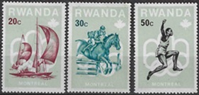 RUANDA #738 - 740   1976  Nuevas NH  "Olimpiadas Montreal 76"